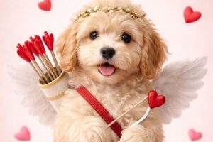 doodle dressed as cupid